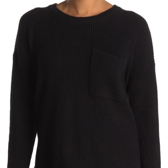 NWOT Madewell Thompson Pocket Pullover Sweater in True Black - Picture 2 of 9